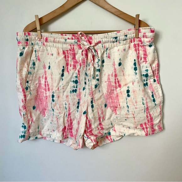 Old Navy High-Waisted Tie-Dye Linen-Bend Shorts Size Large - Picture 4 of 9